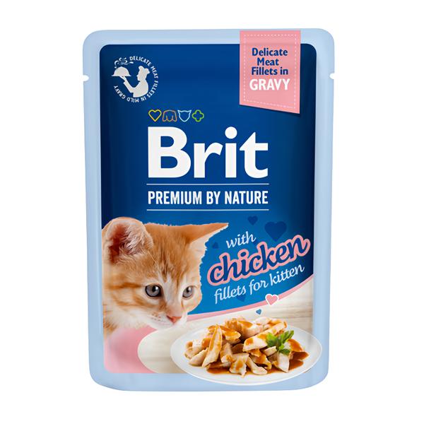 Brit Premium by Nature Filety s kuřetem ve šťávě pro koťata