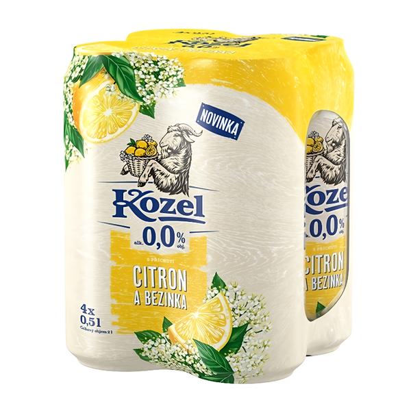 Velkopopovický Kozel Nealkoholické pivo Citrón a Bezový květ 4x500ml