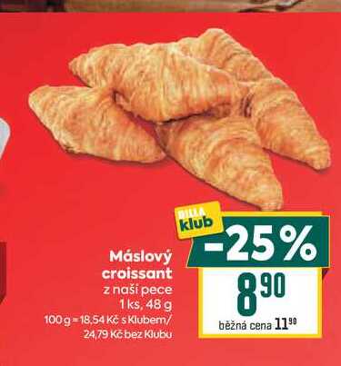 Máslový croissant z naší pece 1ks, 48 g