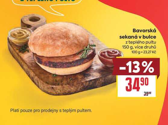 Bavorská sekaná v bulce z teplého pultu 150 g