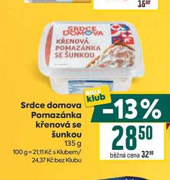 Srdce domova Pomazánka křenová se šunkou 135 g
