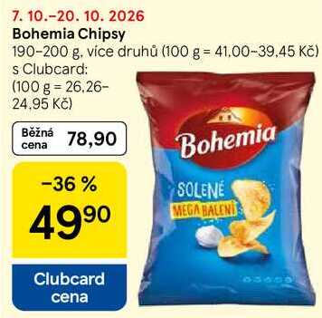 Bohemia Chipsy, 190-200 g, více druhů