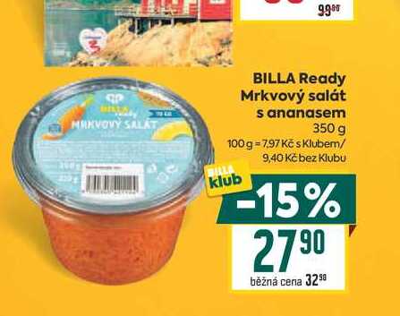 BILLA Ready Mrkvový salát s ananasem 350 g