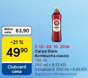 Carpe Diem Kombucha classic, 750 ml