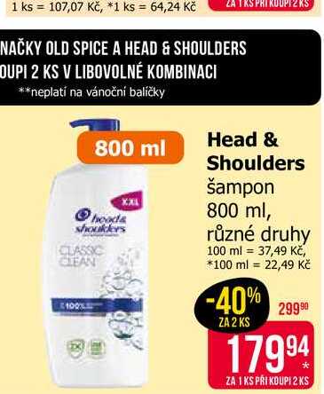Head & Shoulders šampon 800 ml, různé druhy