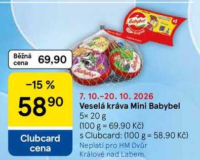 Veselá kráva Mini Babybel, 5x 20 g