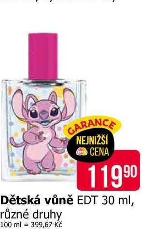 Dětská vůně EDT 30 ml, různé druhy