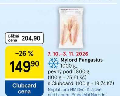 Mylord Pangasius, 1000 g. pevný podíl 800 g  