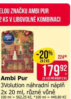 Ambi Pur 3Volution náhradní náplň 2x 20 ml, různé vůně 