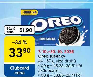 Oreo sušenky, 157 g