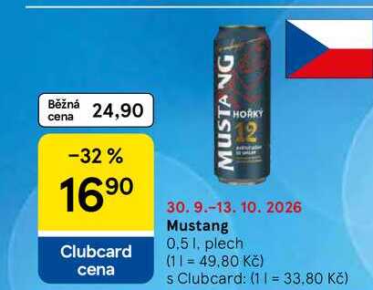 Mustang, 0,5 l, plech 