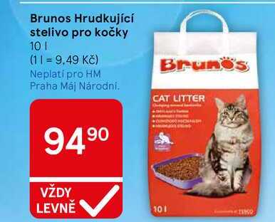 Brunos Hrudkující stelivo pro kočky, 10 l