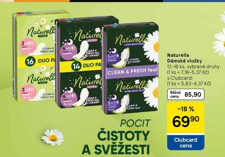 Naturella Dámské vložky, 12-16 ks, vybrané druhy