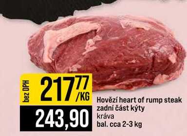 Hovězí heart of rump steak zadní část kýty kráva bal. cca 2-3 kg 1kg