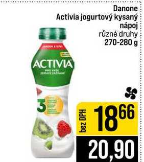 Danone Activia jogurtový kysaný nápoj různé druhy 270-280 g