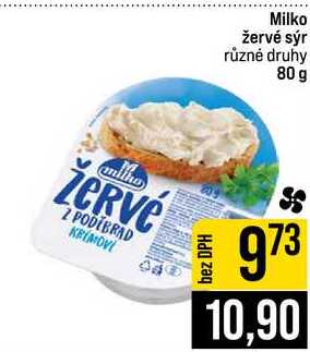 Milko žervé sýr různé druhy 80 g 