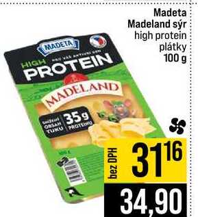 Madeta Madeland sýr high protein plátky 100 g