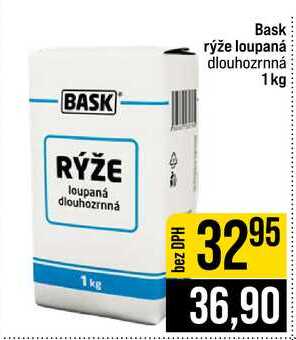 Bask rýže loupaná dlouhozrnná 1kg 