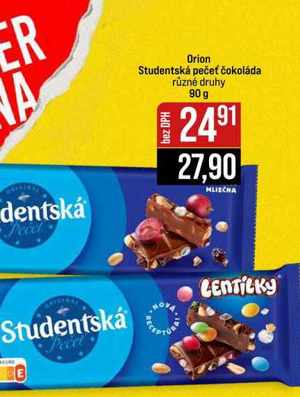 Orion Studentská pečeť čokoláda různé druhy 90 g
