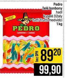 Pedro želé bonbony hadi kyselé žížaly tutti frutti medvídci 1 kg 