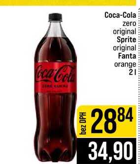 Coca-Cola zero original Sprite original Fanta orange 2l