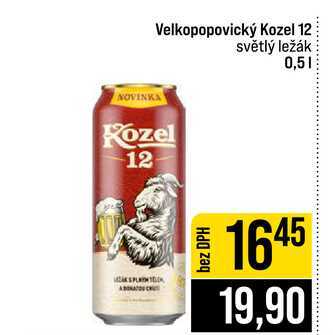 Velkopopovický Kozel 12 světlý ležák 0,5l