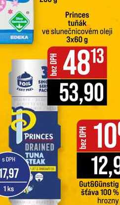 Princes tuňák ve slunečnicovém oleji 3x60 g