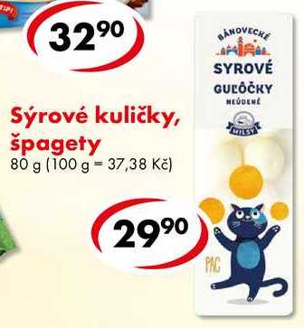 Sýrové kuličky, špagety, 80 g 