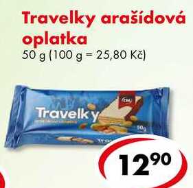 Travelky arašídová oplatka, 50 g