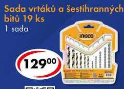 Sada vrtáků a šestihranných bitů 19 ks 