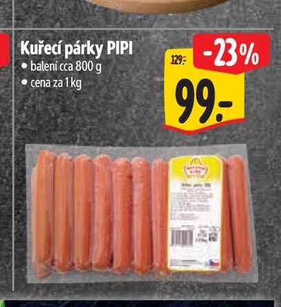 Kuřecí párky PIPI 800 g