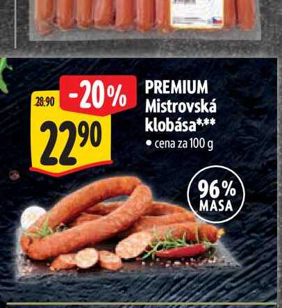 PREMIUM Mistrovská klobása 100 g