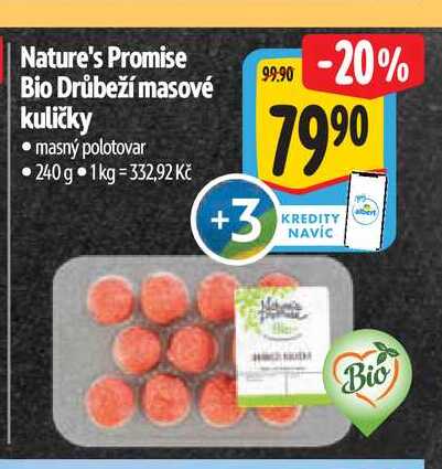 Nature's Promise Bio Drůbeží masové kuličky 240 g