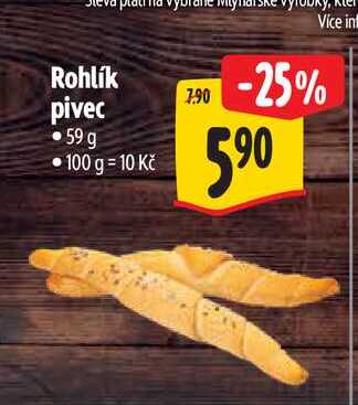 Rohlík pivec 59 g