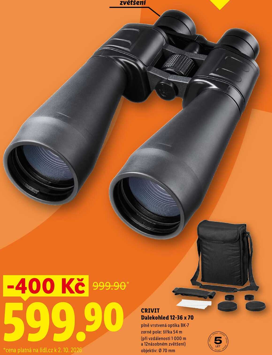 CRIVIT Dalekohled 12-36 x 70 