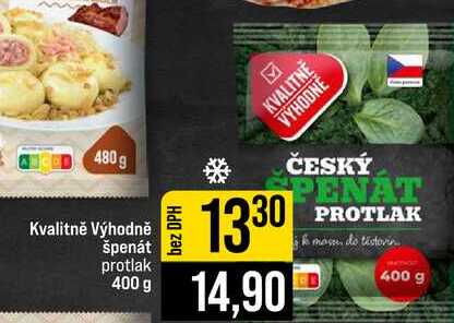 Kvalitně Výhodně špenát protlak 400 g