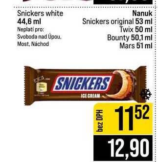 Nanuk Snickers original 53 ml Twix 50 ml Bounty 50,1 ml Mars 51 ml
