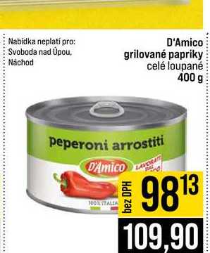 D'Amico grilované papriky celé loupané 400 g