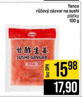Yanco růžový zázvor na sushi plátky 100 g