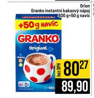 Orion Granko instantní kakaový nápoj 400 g+50 g navíc
