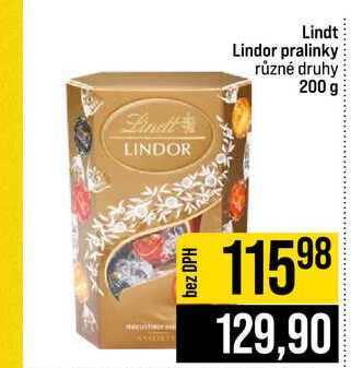 Lindt Lindor pralinky různé druhy 200 g 