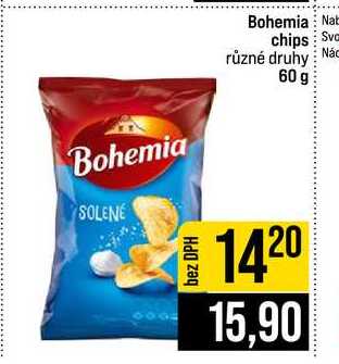 Bohemia chips různé druhy 60 g