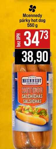 Mcennedy párky hot dog 550 g