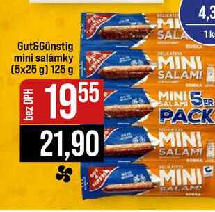 Gut&Günstig mini salámky (5x25 g) 125 g