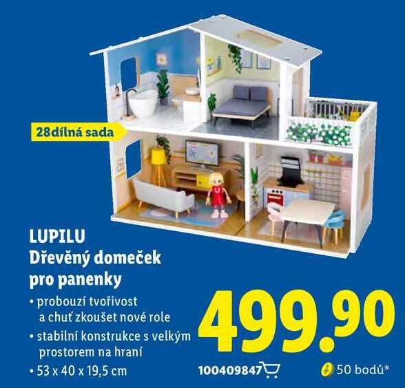 LUPILU Dřevěný domeček pro panenky