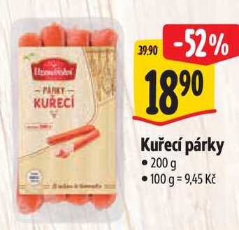 Kuřecí párky, 200 g
