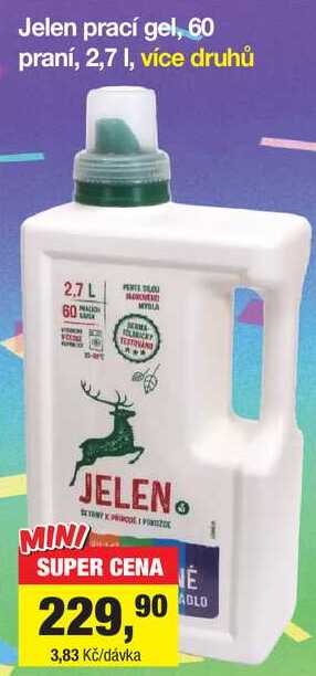 Jelen prací gel, 60 praní, 2,7 l