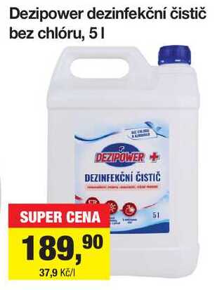 Dezipower dezinfekční čistič bez chlóru, 5 l