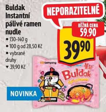 Buldak Instantní pálivé ramen nudle, 130-140 g