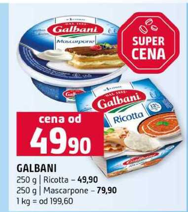 GALBANI 250 g Ricotta 250 g Mascarpone
